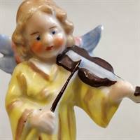 Engel spiller violin. Lysholder til juletræslys, 6,7 cm.